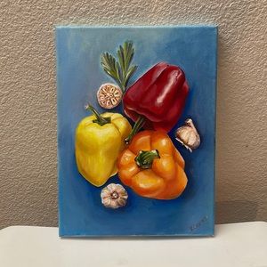 “Bell Pepper Trifecta” oil on canvas 9x12inches